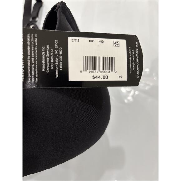 NWT Maidenform Racerback Underwire, Black, Front Closure Bra #07112, Size 40D - Picture 2 of 15